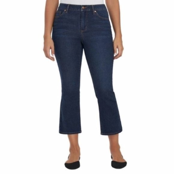 NWT CHAPS Mid Rise Crop Kick Flare Jeans - Picture 1 of 4